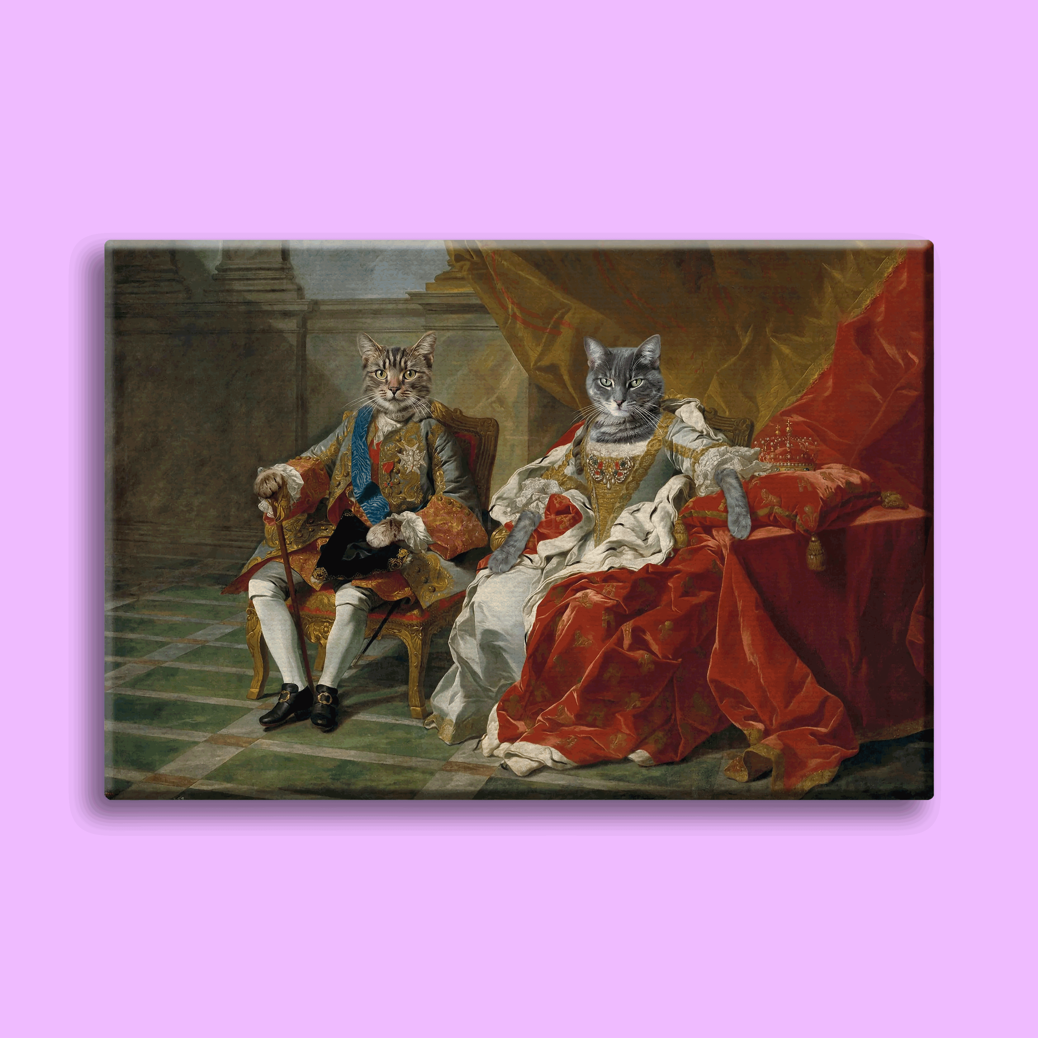 Noble Sovereigns – Custom Royal Multi-Pet Portrait
